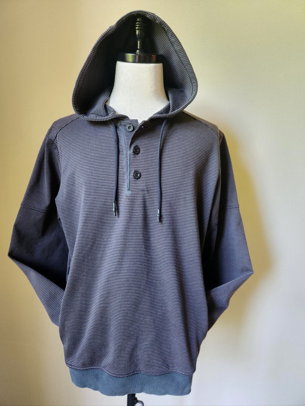 adidas Adicross Heavy Knit Bonded Henley Golf Hoodie Jacket Pullover Men Large